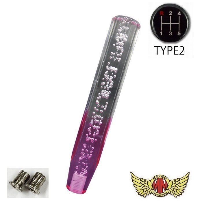 MADMAX トラック用品 クリスタル シフトノブ 泡 300mm クリア/パープル いすゞ 超低PMエルフ用/変換アダプター付【送料800円】拍卖