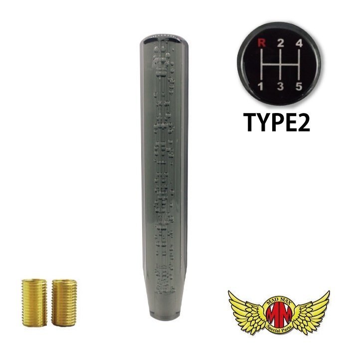 MADMAX トラック用品 クリスタル シフトノブ 泡 300mm スモーク 日野 プロフィア用/変換アダプター付【送料800円】拍卖