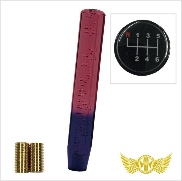 MADMAX トラック用品 クリスタル シフトノブ 泡 300mm レッド/パープル UD ビックサム用/変換アダプター付【送料800円】拍卖