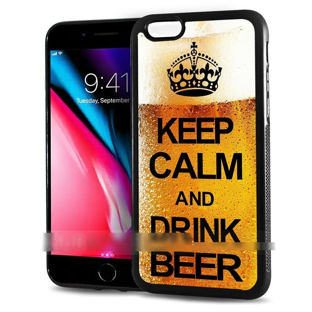 iPhone XR アイフォン テンアール 平静を保ち ビールを飲み続けよ スマホケース アートケース スマートフォン カバー拍卖