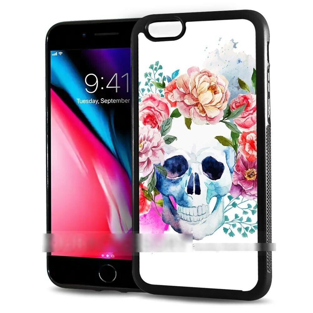 iPhone 6 Plus 6S Plus アイフォン シックス エス プラス 花柄 スカル ドクロ スマホケース アートケース スマートフォン カバー拍卖