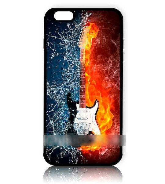 iPhone5 5S5Cギター 火炎 水アートケース 保護フィルム付拍卖