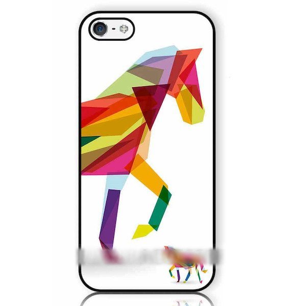 iPhone6 6SPlus馬 ホース 抽象画 アートケース 保護フィルム付拍卖