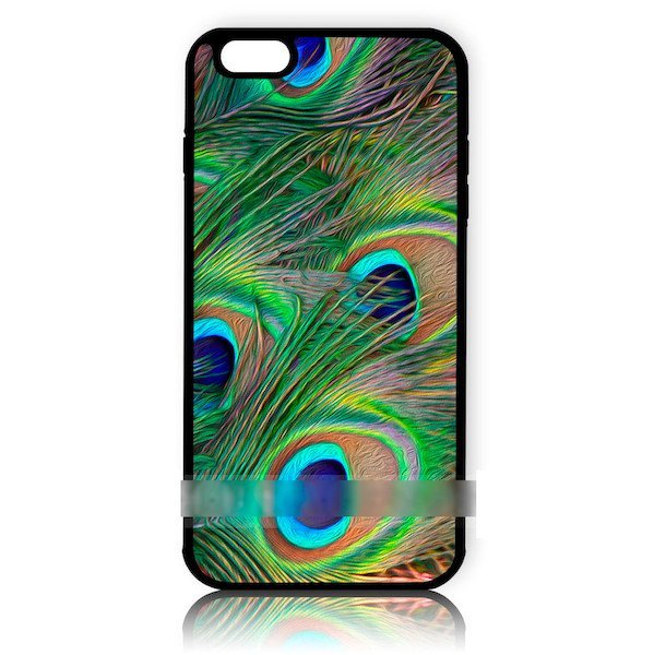 iPhone6 6S孔雀クジャク羽 アートケース 保護フィルム付拍卖