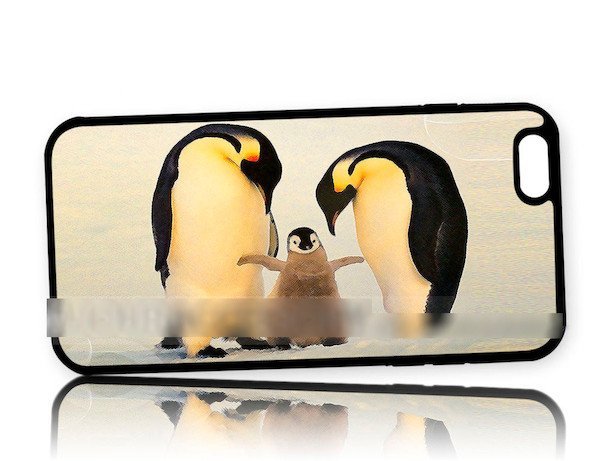 iPhone6 6Sペンギン 親子 アートケース 保護フィルム付拍卖