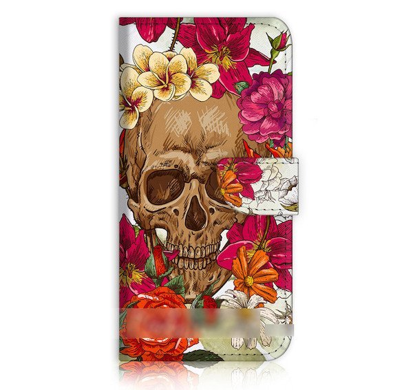 iPhone 6 6Sスカル花柄スマホケース充電ケーブルフィルム付拍卖