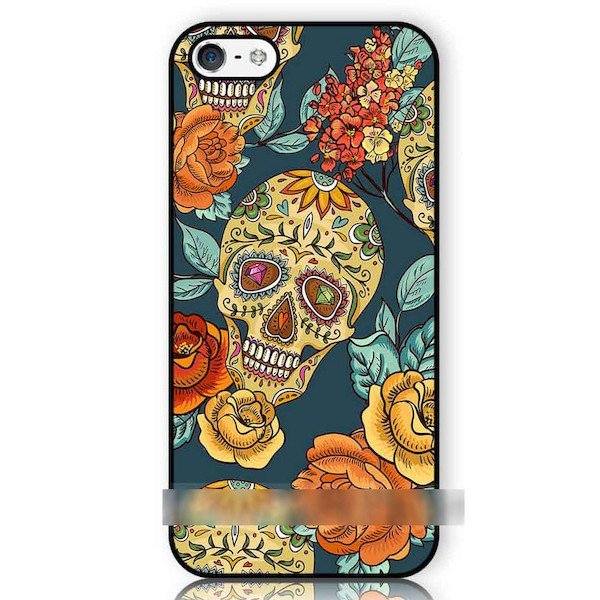 iPhone 8 iPhone 8 Plus iPhone X アイフォン アイフォーン エイト プラス テンスカル 骸骨 ドクロ 花柄 アートケース 保護フィルム付拍卖