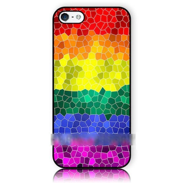 iPhone 11 Pro アイフォン イレブン プロ 虹 六角形 ゲイ アートケース 保護フィルム付拍卖