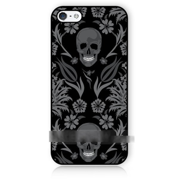 iPhone 6 6S スカル 骸骨 キュート 花柄 アートケース 保護フィルム付拍卖