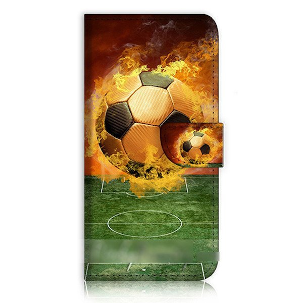 iPhone 6 6S サッカーボール 炎 スマホケース 充電ケーブル フィルム付拍卖