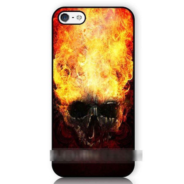 iPhone XS テンエス XS MAX テンエス マックス アイフォン スカル 骸骨 ドクロ 炎 フレイム アートケース 保護フィルム付拍卖