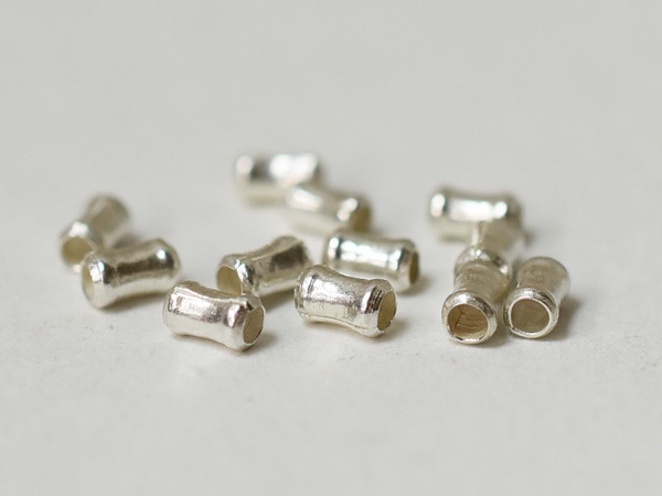 ●わくわくとんぼ玉★得割! カレンシルバー括れ丸管型小粒ビーズ12個セットD(Φ2.5mm) Karen silver 925 銀【T21003D】拍卖