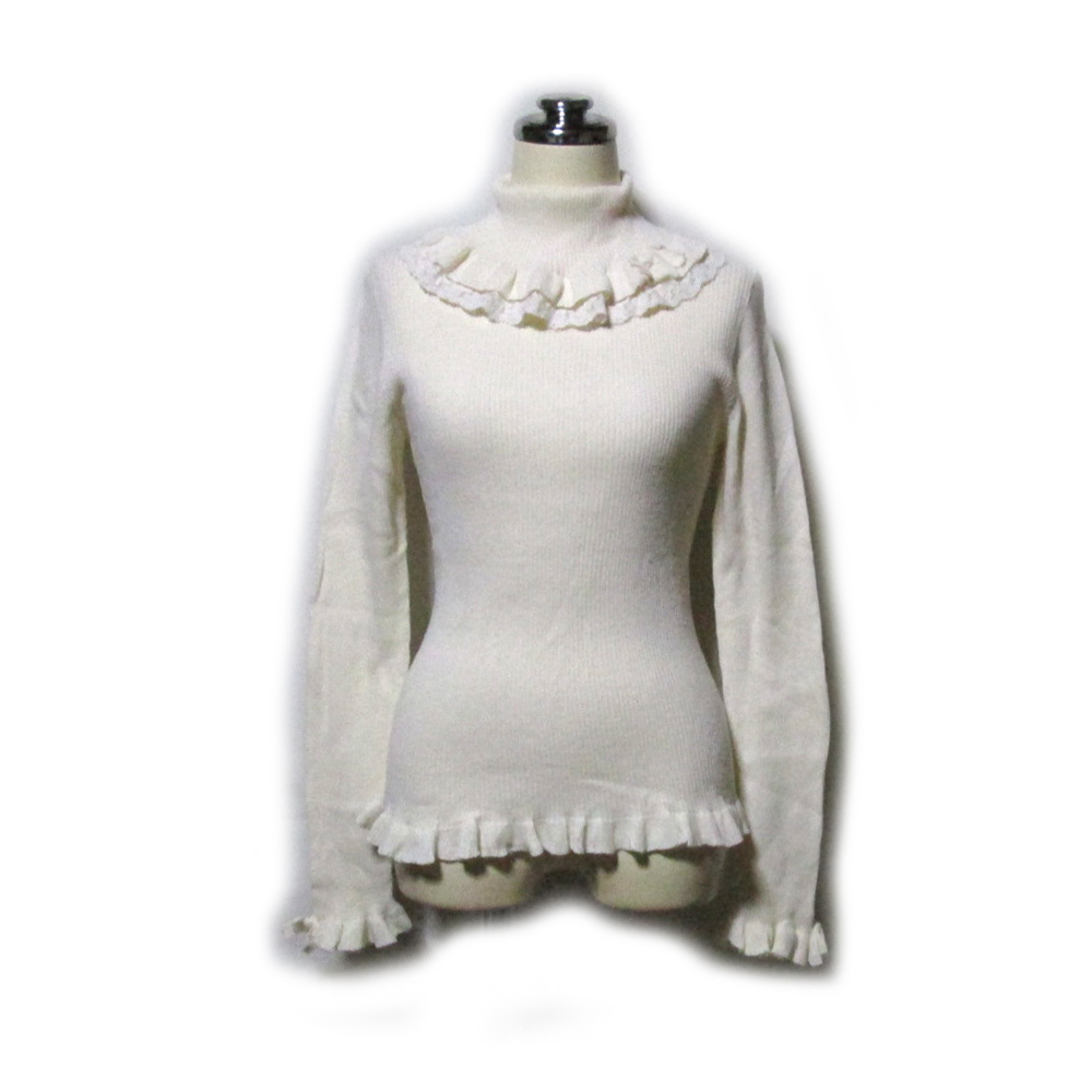 PINK HOUSE ピンクハウス レースフリルサーマルセーター 131956-q拍卖