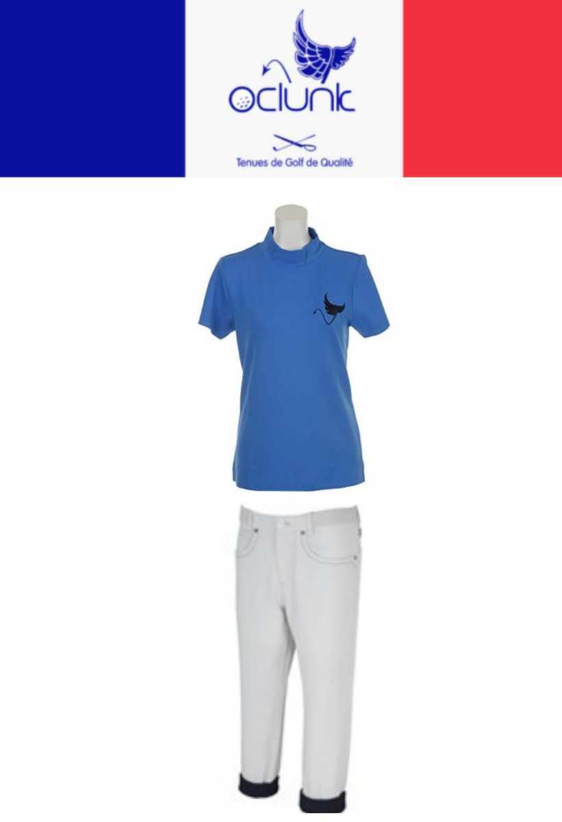 新品正規 クランクゴルフClunkレディース半袖ストレッチモックシャツ裾丈調整可能冷感パンツ上下セット Oサイズ拍卖