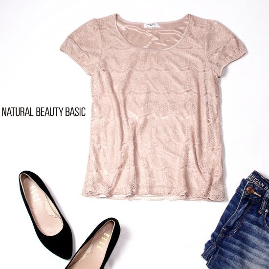 ☆☆ 美品 NATURAL BEAUTY BASIC ナチュラルビューティーベーシック ☆☆ 可愛いレース ストレッチ カットソー M 春 夏 22D07拍卖