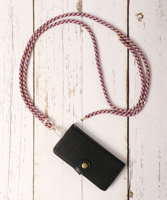 長さ調整機能付き クライミングロープ スマホショルダーストラップ 全22色のColor 16 ワイン x ベージュ x グレー KTS-5001-WBG 18%値下げ拍卖