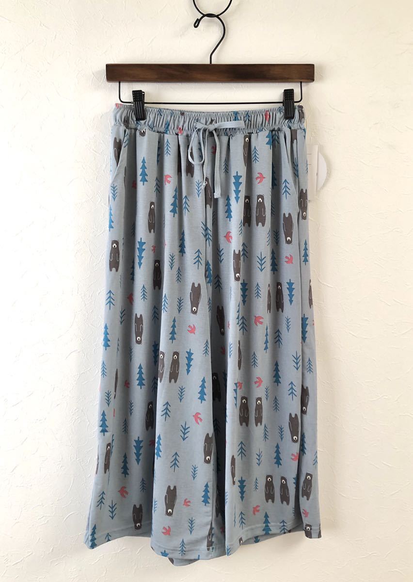 新品 タグ付き ひんやりサラサラドライ ウエストゴム ルームパンツ Mサイズ 接触冷感 くま柄拍卖