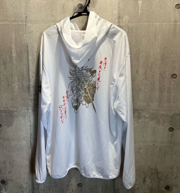 平将門の仇討 滝夜叉姫 オリジナル ドライジップパーカー 和柄 オラオラ ホワイト B拍卖