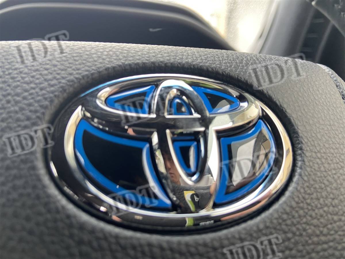 ランドクルザー UZJ200系 ステアリング エンブレム シート ステッカー ハンドル 内装 ヒートブルー 青 3D拍卖