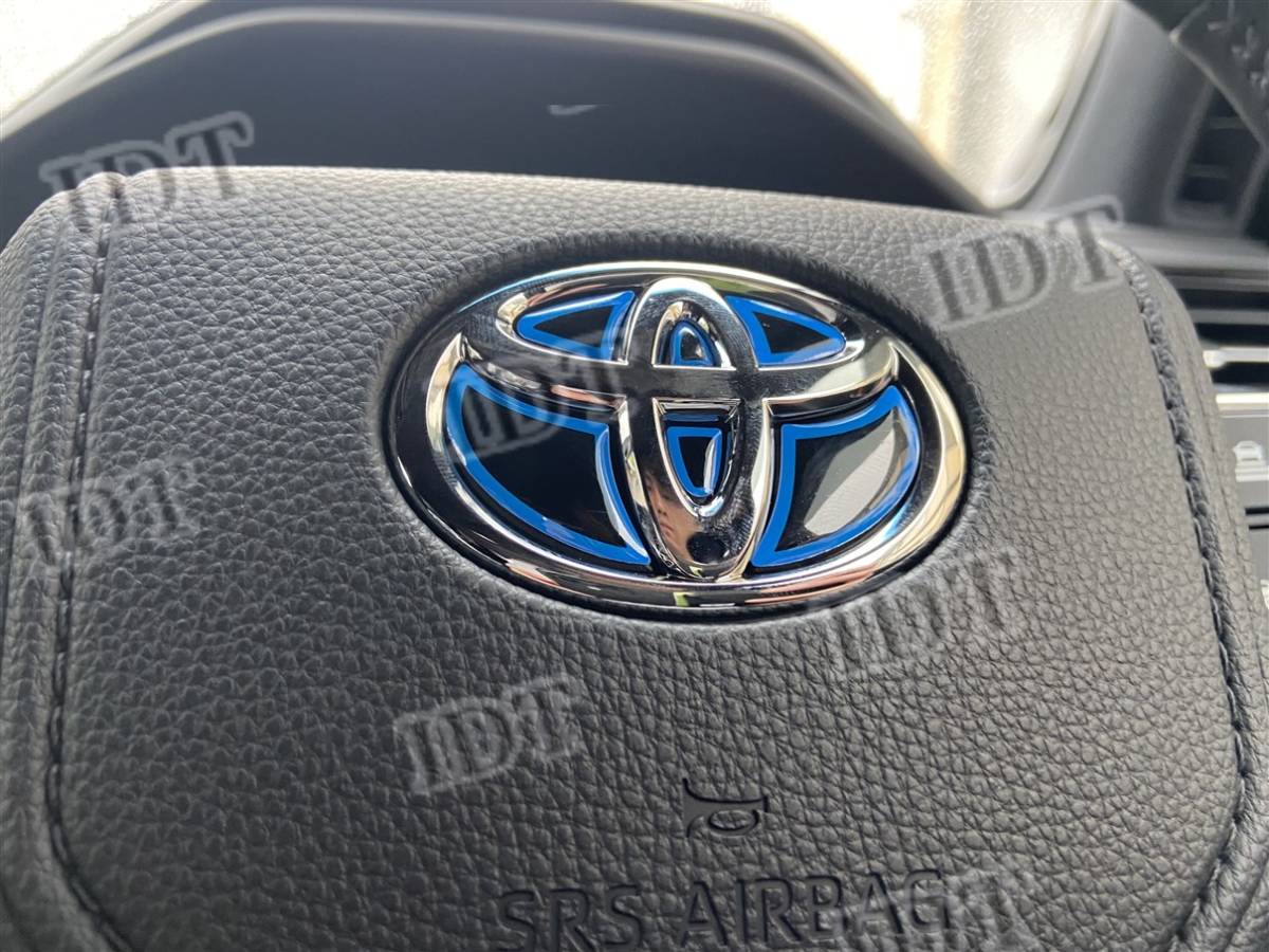 ピクシスジョイ LA250 LA260 ステアリング エンブレム シート ステッカー ハンドル 内装 ヒートブルー 青 3D拍卖