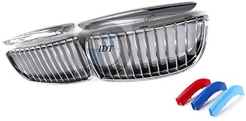 BMW E90 E91 前期 フル メッキグリル Mカラー ガーニッシュ付き 320i 32系 鏡面 キドニーグリル カバー モール 3シリーズ拍卖
