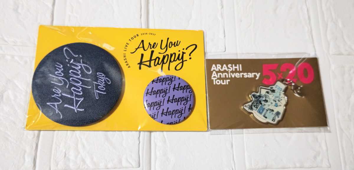 送料無料!嵐 Are you Happy?バッジセット&Anniversary TOURファスナーキーホルダー 未開封・新品拍卖