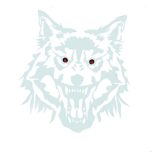 シール 車 カーステッカー 狼 ウルフ 防水 白 ホワイト 目赤 30*25cm デカール バイク ウォールステッカー拍卖