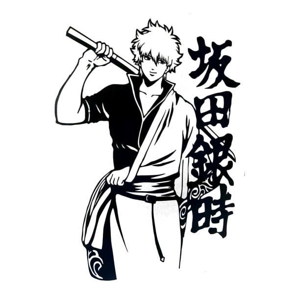 シール ウォールステッカー 銀魂 坂田銀時 神楽 刀腿上 カーステッカー デカール バイク 自動車 防水 PVC拍卖