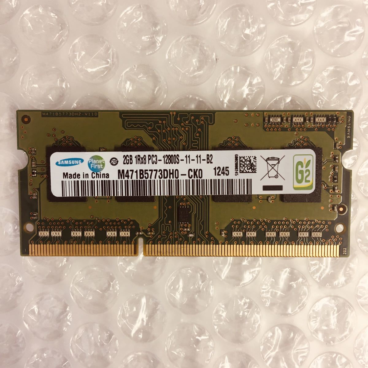 岐阜 即日 送料198円~ノートパソコン用 DDR3 メモリ Samsung 2GB (2GBx1枚) 1Rx8 PC3-12800S-11-11-B2 ★ 動作確認済 RD016拍卖