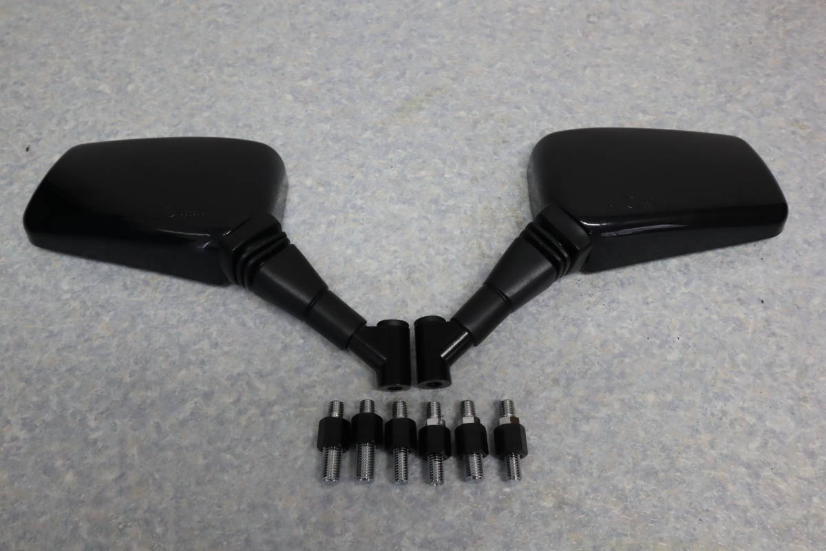 ナポレオンタイプミラー 黒 SS750 SS500 GT750 GS750 GS550 GT550 GSX750S GSX1100S Z750D1 ヨシムラ 当時物 RPM ウエダ BEET キジマ拍卖