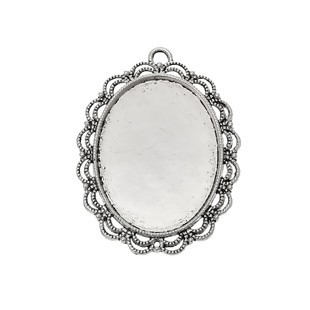 ミール皿(1個入)レジンセッティングプレート金具パーツ カボション台座石座プレート/55mm×41mm拍卖