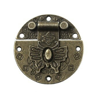 アンティークスタイルのロック金具(アンティークブロンズカラー)箱やケースフタの鍵パーツリペア工作DIYパーツ開閉部品 1組拍卖