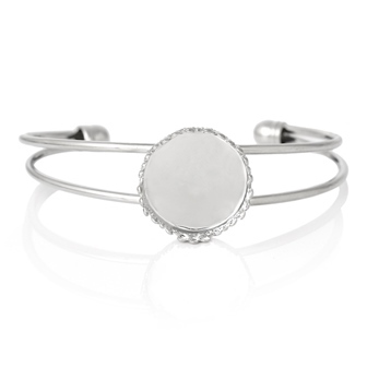 ミール皿ブレス1個入り UVレジンカボションセッティング ベースパーツブレスレットカボション台周約16cm拍卖