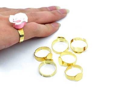 指輪リングベース台 20個パックアクセサリーパーツ(ゴールドカラー)ジュエリーパーツ セッティング金具 日本サイズ約16号(調節式)拍卖