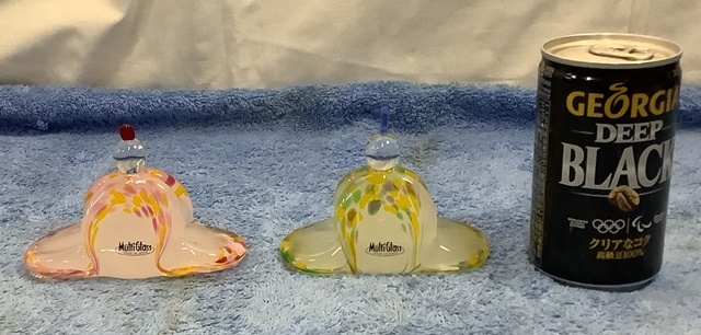 ガラス工芸 ひな人形 ペア マルティグラス 高さ6㎝ 検 コレクション 工芸ガラス インテリア 住まい 飾り拍卖