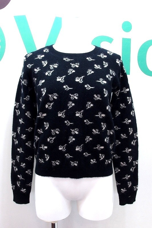 MARC JACOBS マークジェイコブス タグ付き カシミヤ100% クルーネックニット レディース XS 黒拍卖