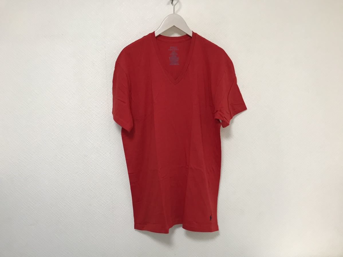 新品未使用本物ポロラルフローレンPOLO Ralph Laurenコットン半袖Tシャツメンズビジネススーツアメカジサーフミリタリー赤レッドLインド製拍卖