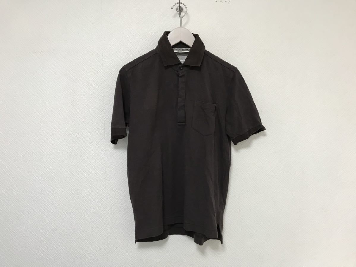 本物ジョセフアブードJOSEPH ABBOUDコットン半袖ポロシャツメンズビジネススーツアメカジサーフミリタリー赤茶ブラウン日本製M拍卖