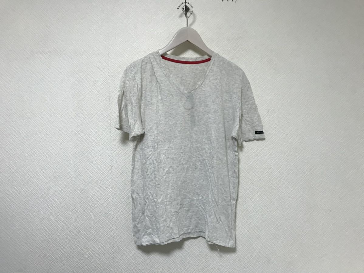 本物ラブレスLOVELESSプリントコットンレーヨンVネック半袖Tシャツメンズビジネススーツミリタリーアメカジサーフ2M日本製グレー拍卖