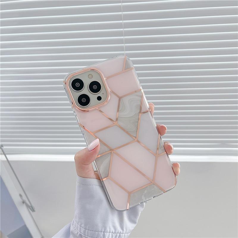 G-45. iPhone13 スマホケース 大理石模様(ピンク×グレー)拍卖