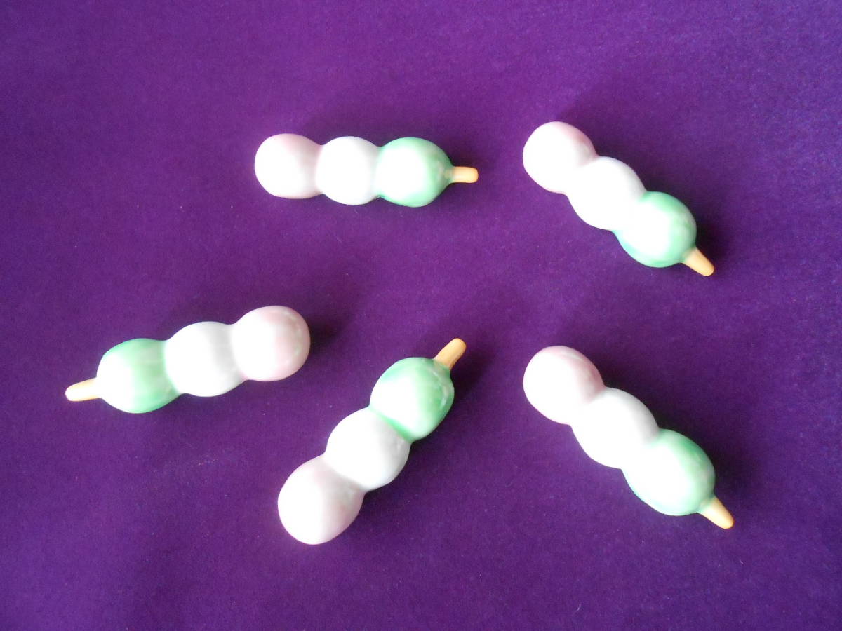 京焼! ☆花見だんご・箸置セット☆ 新品 カトラリー 箸 小皿 小鉢 ギフト拍卖