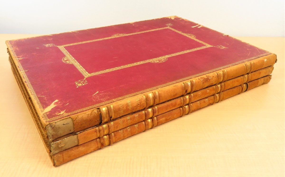 ダービー伯爵旧蔵書 Samuel Lysons『Reliquiae Britannico-Romanae』(全3巻揃)1813-1817年ロンドン刊 古代ローマ帝国モザイク画 ローマ美術拍卖