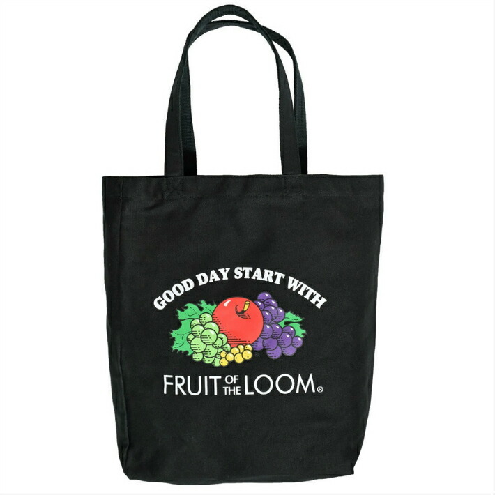 FRUIT OF THE LOOM フルーツオブザルーム キャンバス トートバッグ (ブラック) フルーツ柄拍卖
