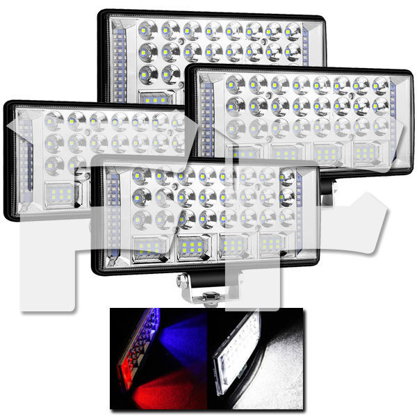 8インチ LED ワークライト ストロボ機能 3モードタイプ 204W 作業灯 前照明灯 警告灯 建設機械 ボート SUV ランクル トラック 12V/24V 4個拍卖