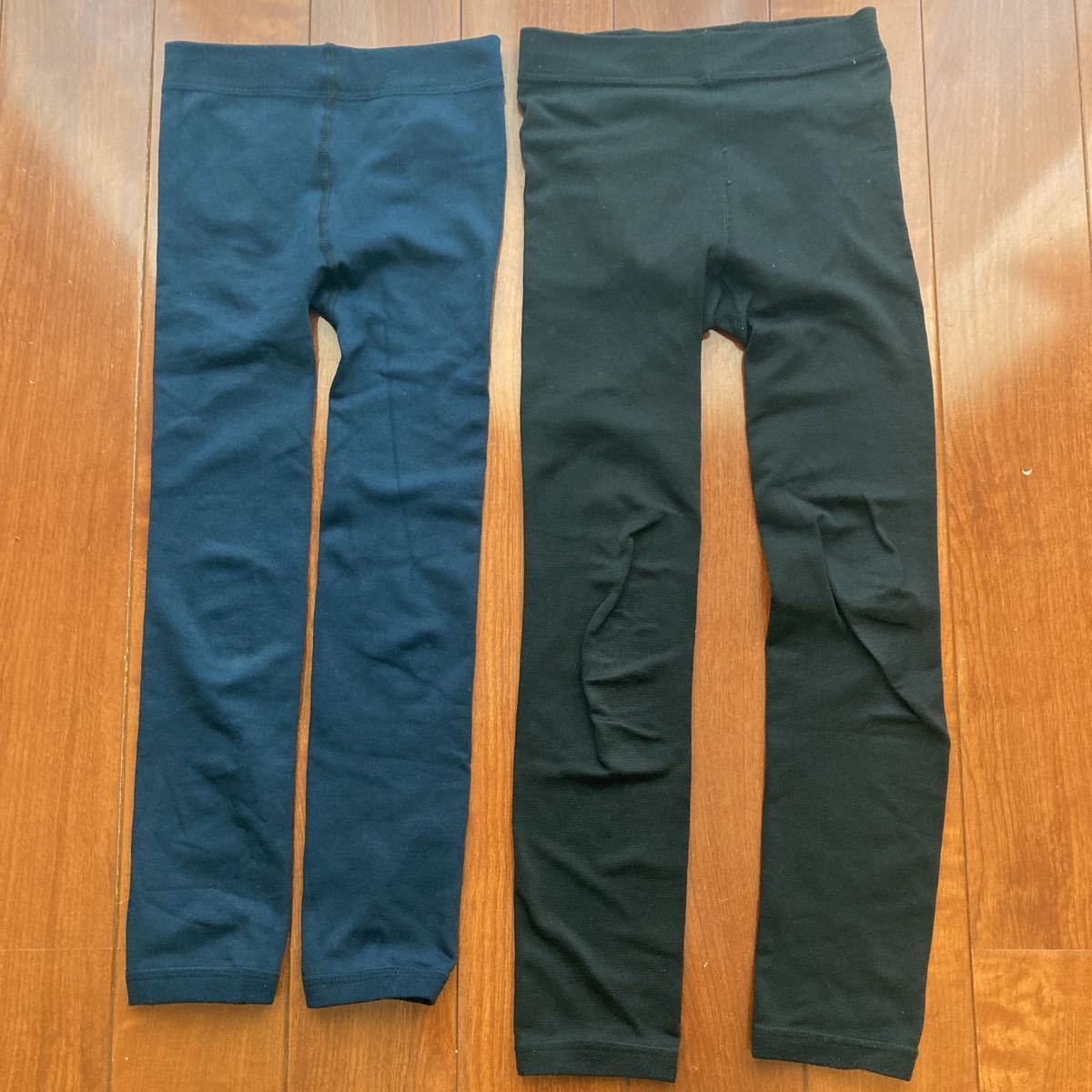 FOインターナショナル・エフオーキッズ・厚手・スパッツ・レギンス・ブラック&ネイビー・2枚セット・120~130拍卖