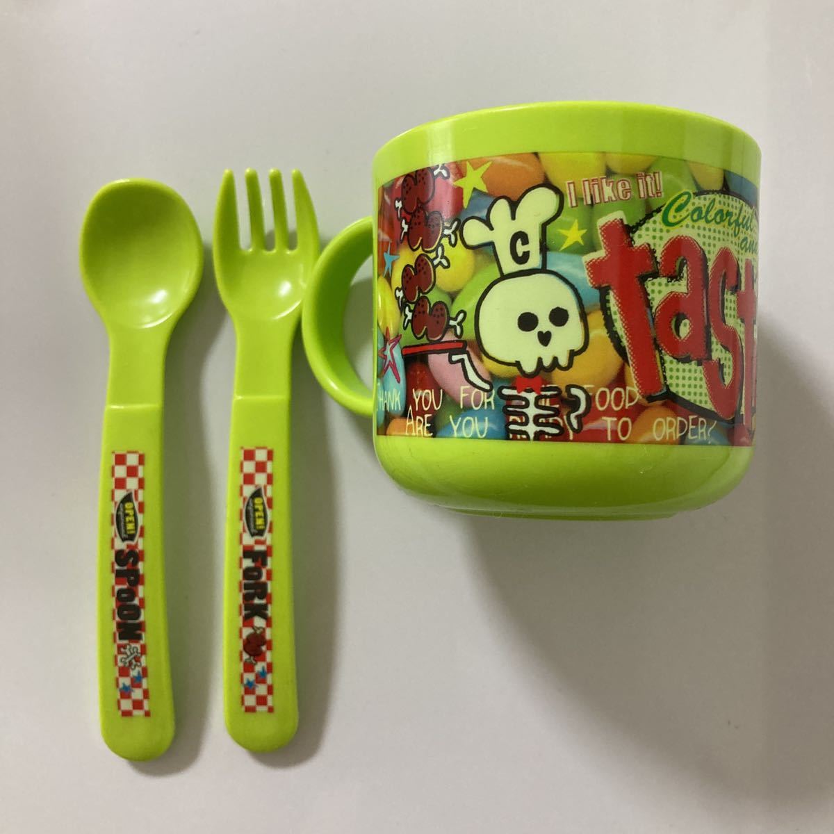 tasty・カップ・スプーン・フォーク・子供・ベビー・3点セット拍卖