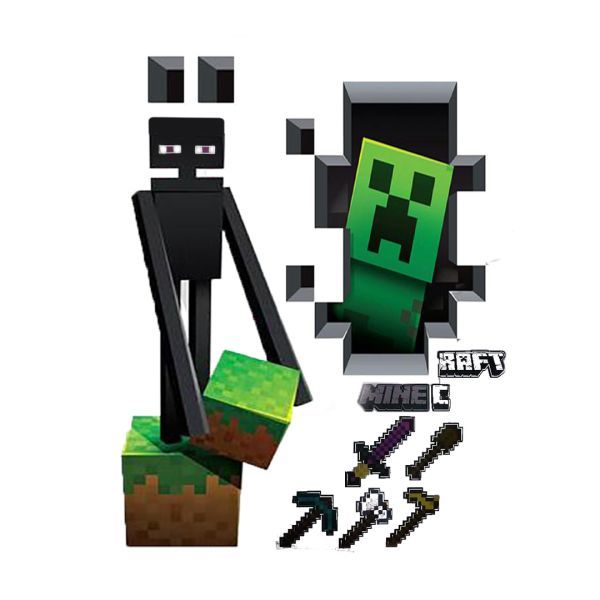 シール ウォールステッカー マインクラフト クリーパー ステッカー 壁紙 黒緑穴 インテリア グッズ 国内拍卖