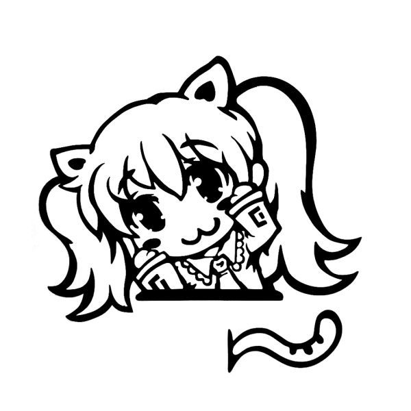 シール 初音ミク ねこみみスイッチ カーステッカー 車 PC デカール バイク 楽器 パソコン ウォールステッカー拍卖