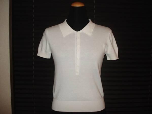 ■ 美品 ナチュラルビューティー ベーシック レディース ホワイト 半袖 ポロシャツ Tシャツ カットソー スポーツ ゴルフウェア Sサイズ 36拍卖