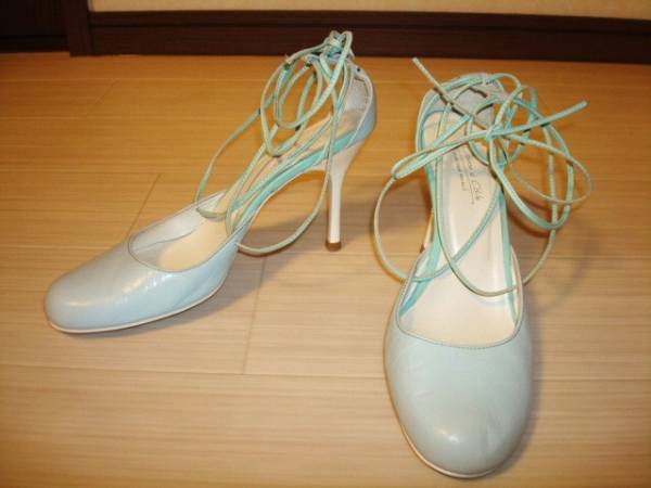 Odette e Odile UNITED ARROES ユナイテッドアローズ 日本製★アンクル巻き 皮革 レザー パンプスヒール サンダル 22.0cm 35 XSサイズ拍卖